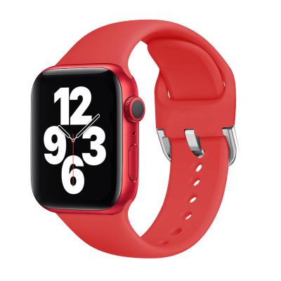 China Daily Wear Silicone Bands For Apple Watch 41mm 40mm 38mm Watch Buckle Strap For I Watch Series 7 6 5 4 3 2 1 Se Band for sale