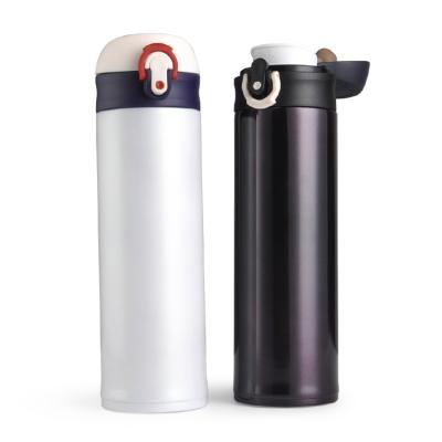 China Thermos 500ml Stainless Steel Mug One-Click Flip Cover Insulated Water Bottle Viable Bounce Vacuum Flask With Bounce Lid for sale