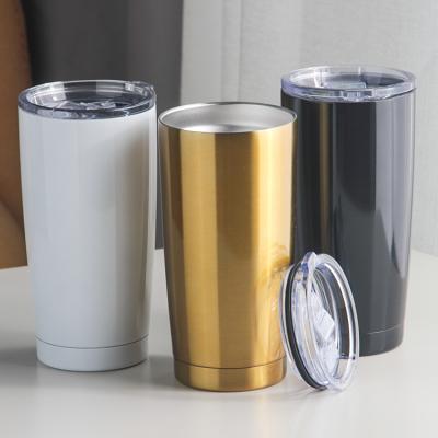 China 20oz Double Wall Stainless Steel Vacuum Thermos Travel Car Viable Custom Coffee Insulated Cup Mug Tumbler With Lid for sale