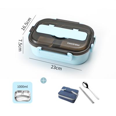 China Hot Microwavable Military Executive Rectangular Locked Lunch Box Bento 4 Desktop Food Stainless Steel Side for sale