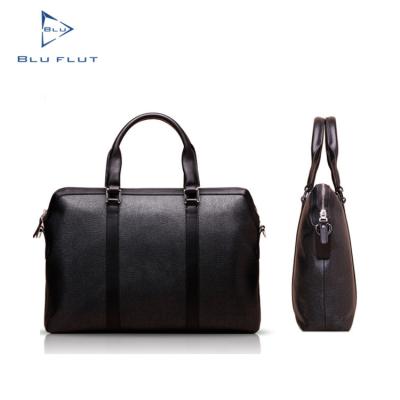 China Vintage Blu Flut Full Grain Leather Tote Bags With Custom Logo Handbags For Men Business Briefcase Laptop Luxury Handbag for sale