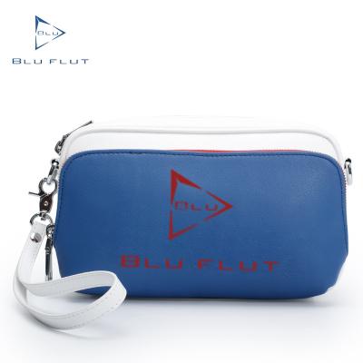 China New Arrival Fashion Daily Microfiber Small Sports Leather Bags Print Custom White And Blue Shoulder Logo Clutch Bag Leather Bags for sale