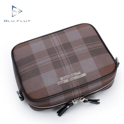 China 2022 Blu Flut Logo Cowhide Leather Shoulder Bag Men Vintage High Quality Casual Printed Cross - Body Bag Messenger Bags for sale