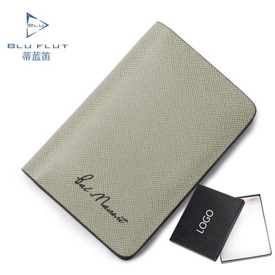 China Normcore/Minimalist Blu Flut Genuine Whip Leather Card Holder Wallets for sale