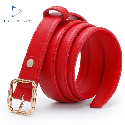 China New Fashion Cowhide Slit Women Belts Pin Alloy Buckle Casual Leather Waist Belts For Ladies Factory Guangzhou for sale