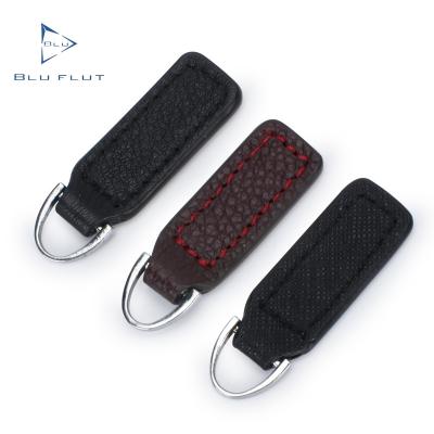 China Wholesale Leather Luggage Blu Flut Zipper Puller With Custom Logo For Garment Or Bags Hot Sale At Factory Price for sale