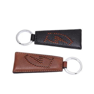 China Replace hot-selling Guangzhou car key chain leather custom embossed logo to car main body grain key chain design the new full cowhide wholesale for sale