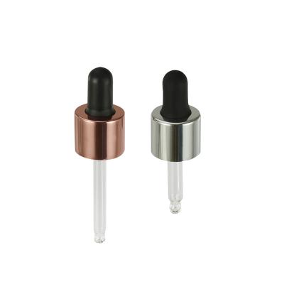 China Non Spill Matte Silver Aluminum Metal Dropper Dropper for sale