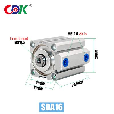 China Garment shops type aluminum compact air pneumatic cylinder sda series for sale for sale