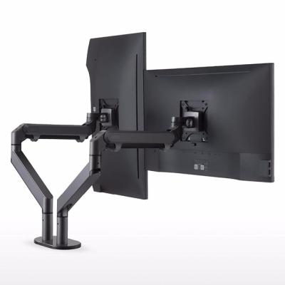 China 17-32 Inch Double Arm OZ-2 Monitor Mount Aluminum Computer Stand Shock Absorber Load 2-8kgs Aluminum Desk Mount Full Part for sale