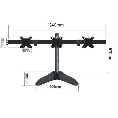 China Aluminum Alloy & Cold Rolled Steel Desktop Stand DL-HM103 Full Motion 360 Three Monitor Stand 10