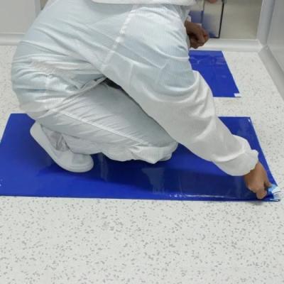 China Waterproof high quality blue color clean sticky mat used in cleanroom for sale