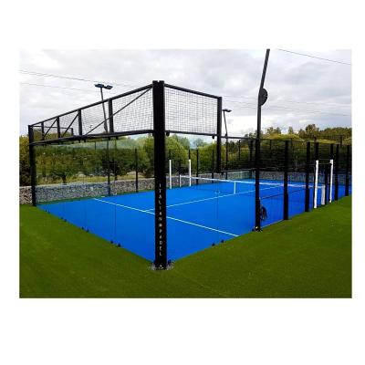 China 100% hot dip galvanized steel posts padel court with 12mm tempered glass and all for 10 years guarantee for sale