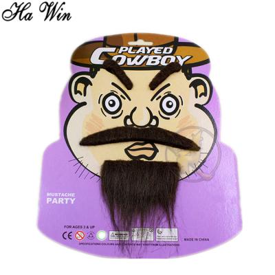 China Artificial fur cowboy toy fake beard and eyebrow for sale for sale