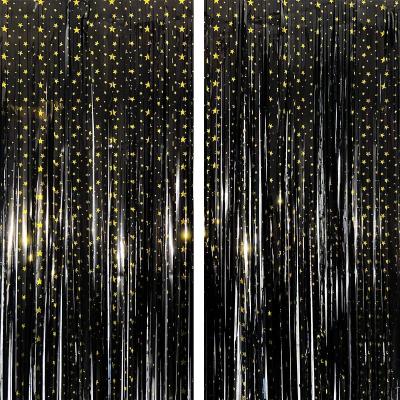 China Foil PET Tinsel Curtain 2 Pack Photo Booth Curtain for Wedding Fringe Curtain Party Decorations for Birthday for sale