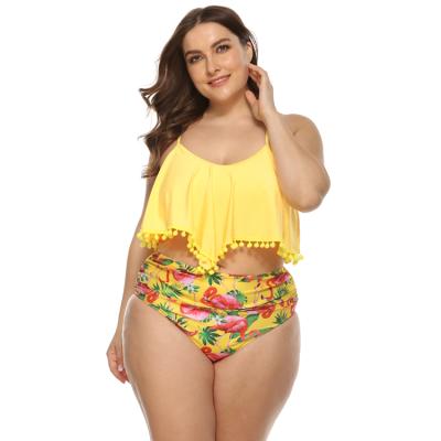 China 2020 wholesale breathable plus size two piece swimwear for women cover up for sale