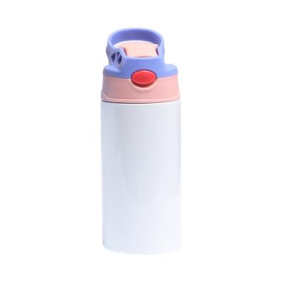 China Kids DIY Sublimation Viable Small And Tapered Sippy Bottle Stainless Steel Straight Tumbler With Straw Lid for sale