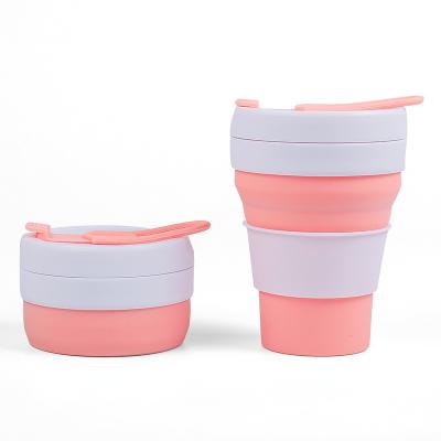 China Mini Coffee Retractable Compression Soft Silicone Water Cup Travel Fashion Couples Folding Portable Silicone Cups Viable for sale