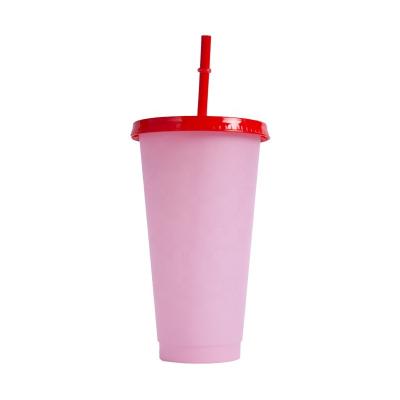 China Popular 16oz 24oz Color Change Color Tumbler With Viable Customized Solid Straw And Lid Sparkle Reusable Ice Water Popular for sale