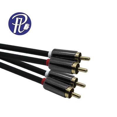 China DVD Player PULLYCables Brand 2RCA To Audio Video 2RCA Cable With Super Quality Bare Copper Zinc Alloy Shell for sale