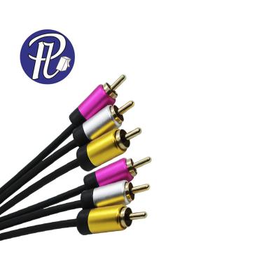 China DVD Player PULLYCables Brand 3RCA to Audio Video 3RCA Cable with Super Quality Bare Copper Aluminum Alloy Shell for sale