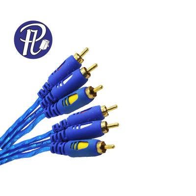 China DVD Player PULLYCables Brand 3RCA To Audio Video Cable 3RCA Male To Male Hotsell Blue Color for sale