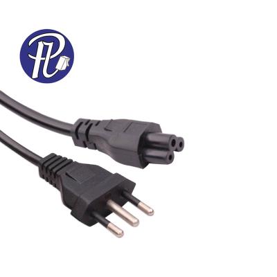 China Telecommunication PULLYCables Brand Italy 3 Pin Power Cord Plug To IEC 320 C5 For Laptop With CE VDE for sale