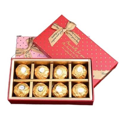 China Recyclable Wholesale Customized Gift Box With Lid For Chocolate Packaging In Red for sale