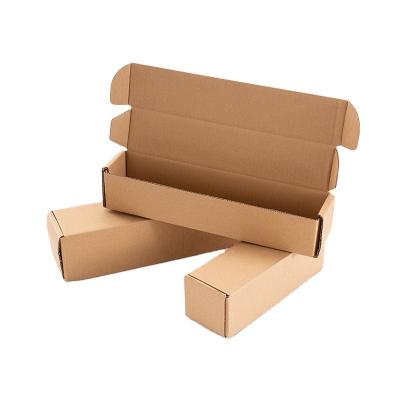 China Biodegradable Small Long Shaped Packaging Rose Flower Mailer Mailing Kraft Flute Cardboard Corrugated Cardboard Box for sale