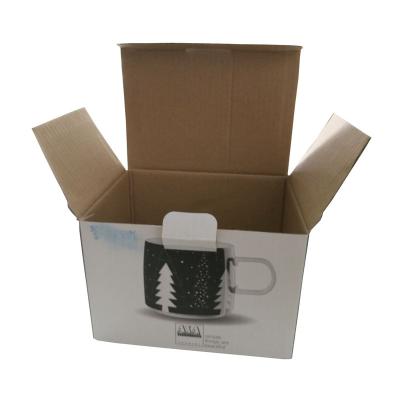 China Recyclable Free Sturdy Design Corrugated Packaging Box Wholesale Custom Gift Packaging Box For Coffee Cup for sale