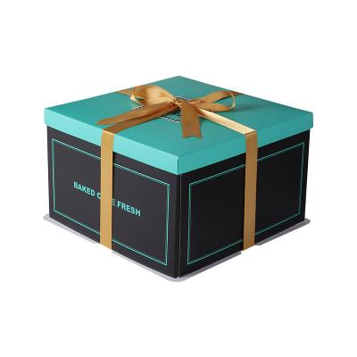 China Custom manufacturer recyclable folding cake box wholesale can print logo wedding luxury cake box for sale