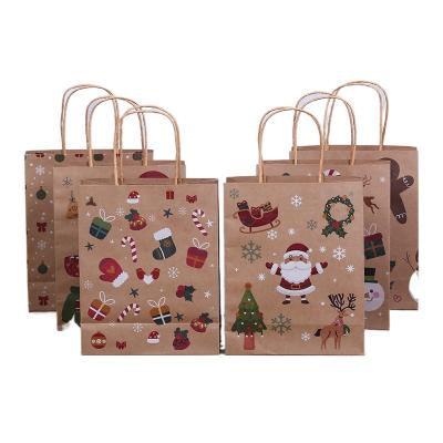 China Wholesale Recyclable Cheap Eco-friendly Biodegradable Kraft Paper Food Paper Bag Christmas Gift Packaging Bag for sale