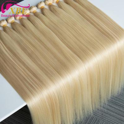 China Silky Straight Wave XBL Free Sample 613 Virgin Cuticle Aligned Hair Bundles , Full Blonde 10