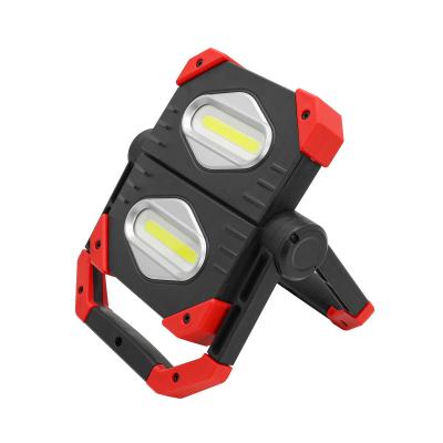 China COB 2 Rechargeable LED Plastic Work Light 2000 Lumen Portable Folding Flood Lights with Magnetic Base 360 ​​Rotation Bracket Work Light for sale