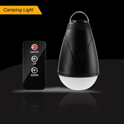 China High-brightness Rechargeable Black Color Mini Camping Bulb Light Hanging Remote Control Camping Solar Lanterns For Tent for sale