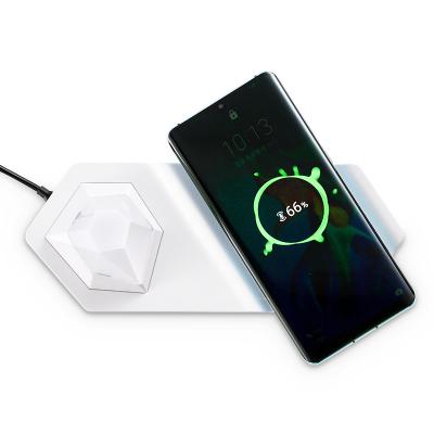 China New W9 USB Wireless Charger Backup Smart Watch Night Light Desk Rechargeable Battery Powered Magnetic Lamp With LED Light for sale