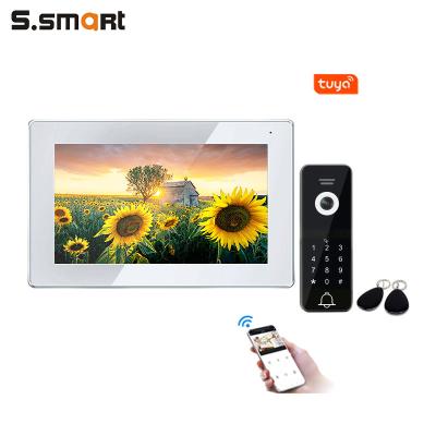 China 7 Inch Door Phone Apartment Multi Visual Radio Motion Detection Telephone Background Video Intercom for sale