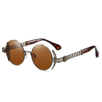 China Fashion Sunglasses Round Frame Punk Style Heavy Metal Hip Hop Sunglasses for sale