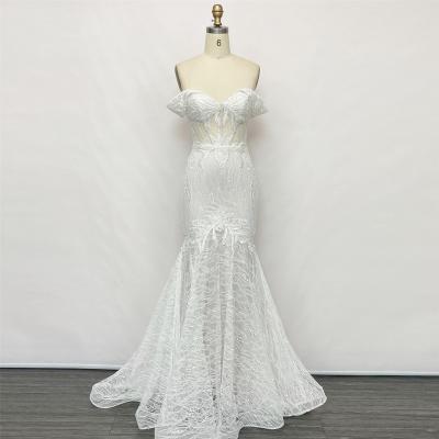 China Real Noble Gorgeous Anti-static Floor Length Wedding Photo Shining V-Neckline A Line Dress for sale