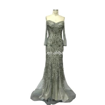 China High Quality Lady Anti-Static Elegance Party Beading Sparkle Sequin Mermaid Long Evening Dress for sale