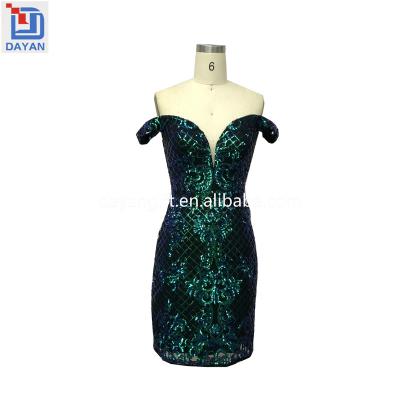 China Factory direct hot sexy V-neck sparkle sequin mermaid elegant tight evening dress anti-static for sale