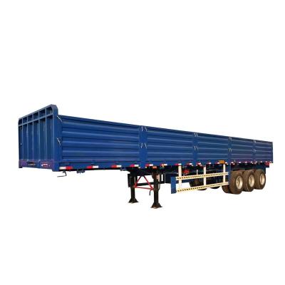 China Cargo Loading High Side Wall Semi Trailer 40/50ft Sidewall Trailer 3 Axle Side Wall Drop Deck Fence Stake Cargo Semi Trailer for sale