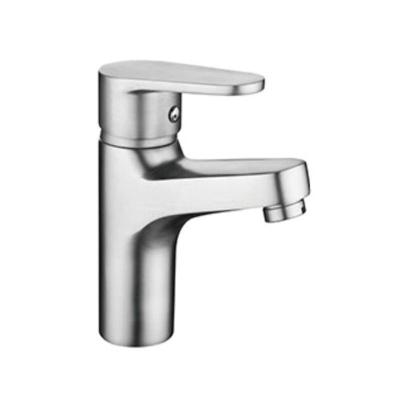 China Metered Swept Faucets 304 Stainless Steel Mixer Deck Mounted Basin Faucets Bathroom Faucet for sale