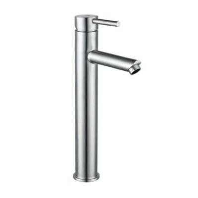 China Metered Faucets Deck Mounted Single Handle Stainless Steel Faucets Basin Water Taps Hot Cold Mixer for sale