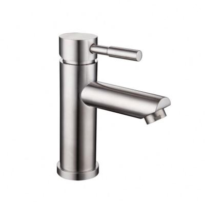 China Mixer Single Bathroom Basin Faucets Commercial 304 Stainless Steel Handle Metered Hot Cold Water Faucets for sale