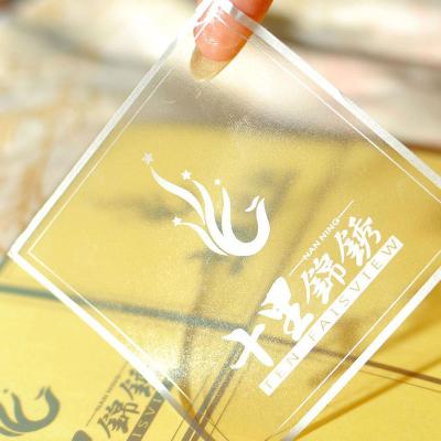 China Waterproof Waterproof Self Adhesive Paper Customized Printing Logo Clear Transparent Label Self Adhesive Stickers Film for sale