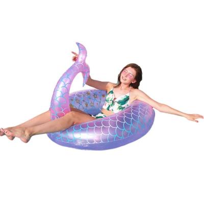 China Water Entertainment Swimming Pool Beach Swim Ring Pink Mermaid Inflatable Rowing Boat For Adult for sale