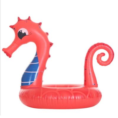 China New Material Pool Game Entertainment Inflatable Seahorse Floaties Row PVC Water Floaties Floating Swimming Rings Equipments for sale