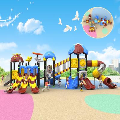 China 500kg Outdoor Playground Areas Metal Plastic Outdoor Play Castle With Slide for sale