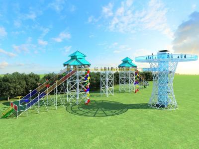 China House  Climbing Frames Customized  Family Heavy Duty Playground Equipment Slide for sale